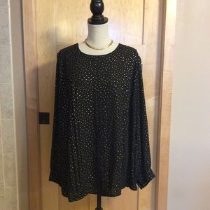 Ava & Viv Black and Gold Blouse